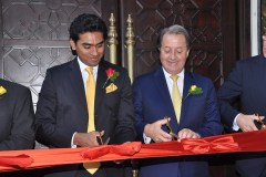 Mr. Nitesh Shetty, Founder & Chairman, Nitesh Land Limited cutting the ribbon  with Mr. Herve Humler, President & COO , The Ritz- Carlton Hotel Company LLC.
